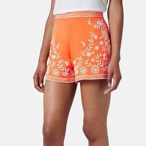 TOPSHOP Orange Trailing Flower Shorts 8